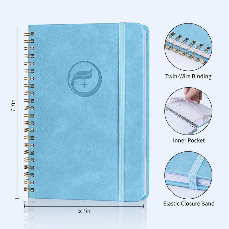 Blugool Address Book with Alphabetical Tabs-Address and Password Book for Seniors - Hardcover Spiral Bound Phone Book- Record Contacts,Website Login Passwords, Special Days -5.7" x 7.7", Blue - Image 3